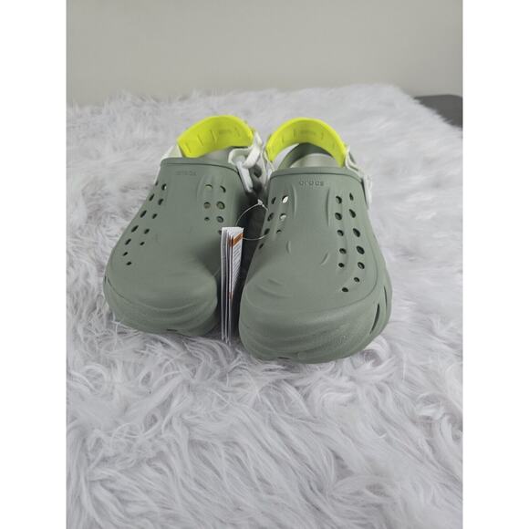 CROCS Men\'s Olive Sandals with White and Lime Accents main image 8